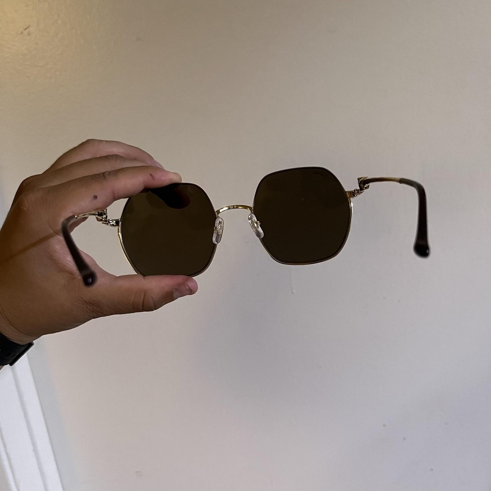 Cartier Sunglasses Mens Gold Brown Oversized Metal A02F44C6 Made In France - Picture 5 of 11